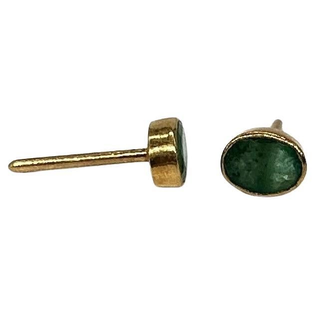 Pendientes de esmeralda natural de plata de ley chapada en oro de 18 quilates