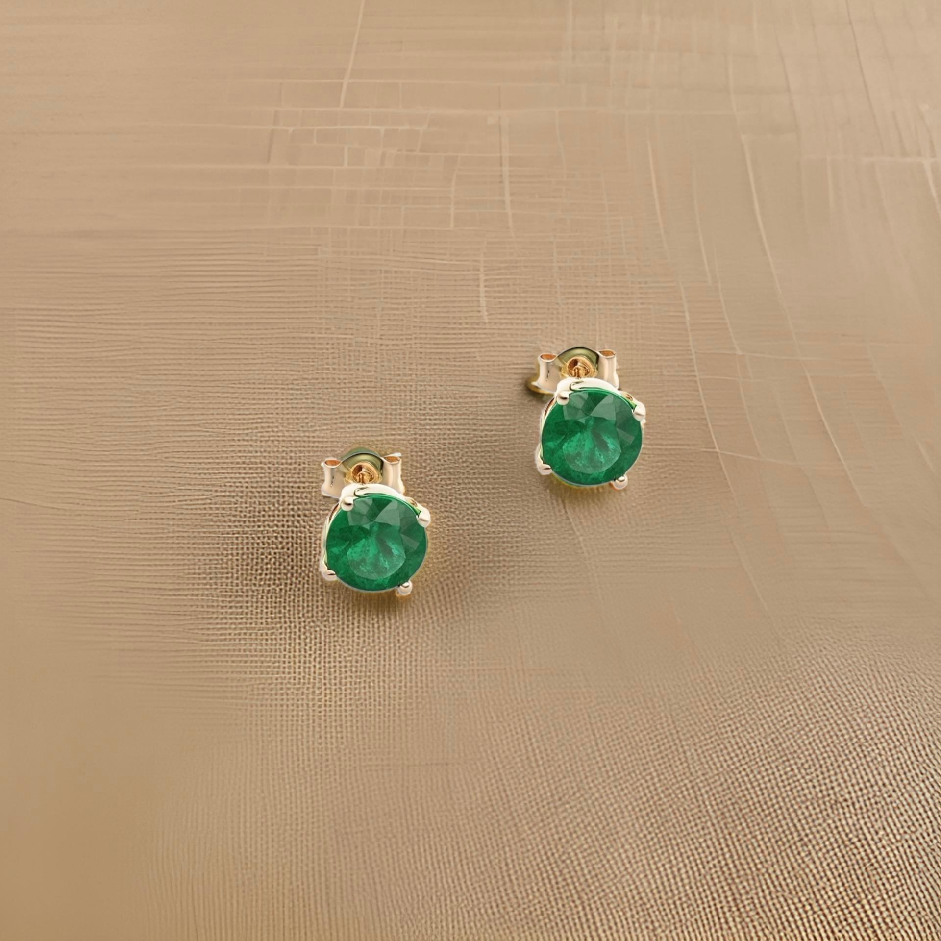 Natural Finely Faceted Quality Emerald Stud Earrings 14k Yellow Gold 1.95 TCW Certified $3,590 210742

This is a Unique Custom Made Glamorous Piece of Jewelry!

These Emerald earrings have been Certified, Inspected, and Appraised by Gemological