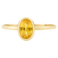Natürlicher Erudite Gelber Saphir Dainty Damen Solitär Ring in 14k Gelbgold