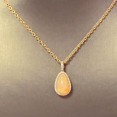 Natural Ethiopian Opal Diamond Necklace 14k Yellow Gold 9.23 TCW Certified