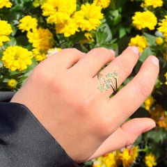 Natural Ethiopian Opal Ring 1.20 Carats Gold Plated Silver