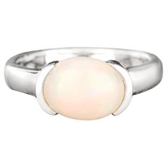 Natural Ethiopian Opal Ring 1.69 Carats Sterling Silver