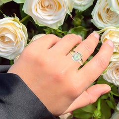 Natural Ethiopian Opal Ring With White Zircon 1.33 Carats Gold Plated Silver