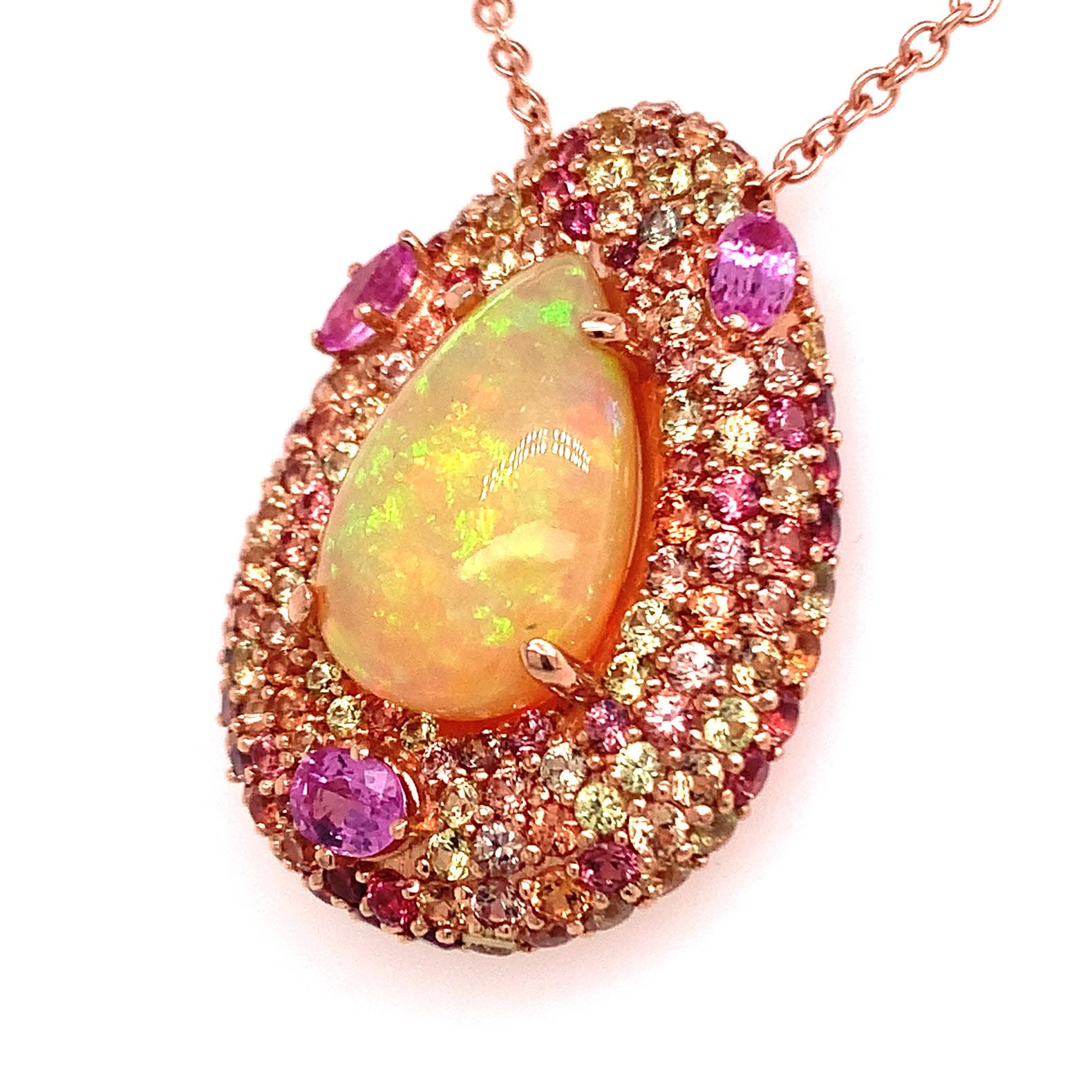 Natural Ethiopian Opal Sapphire Necklace 14k Gold 11.5 TCW GIA Certified For Sale 5