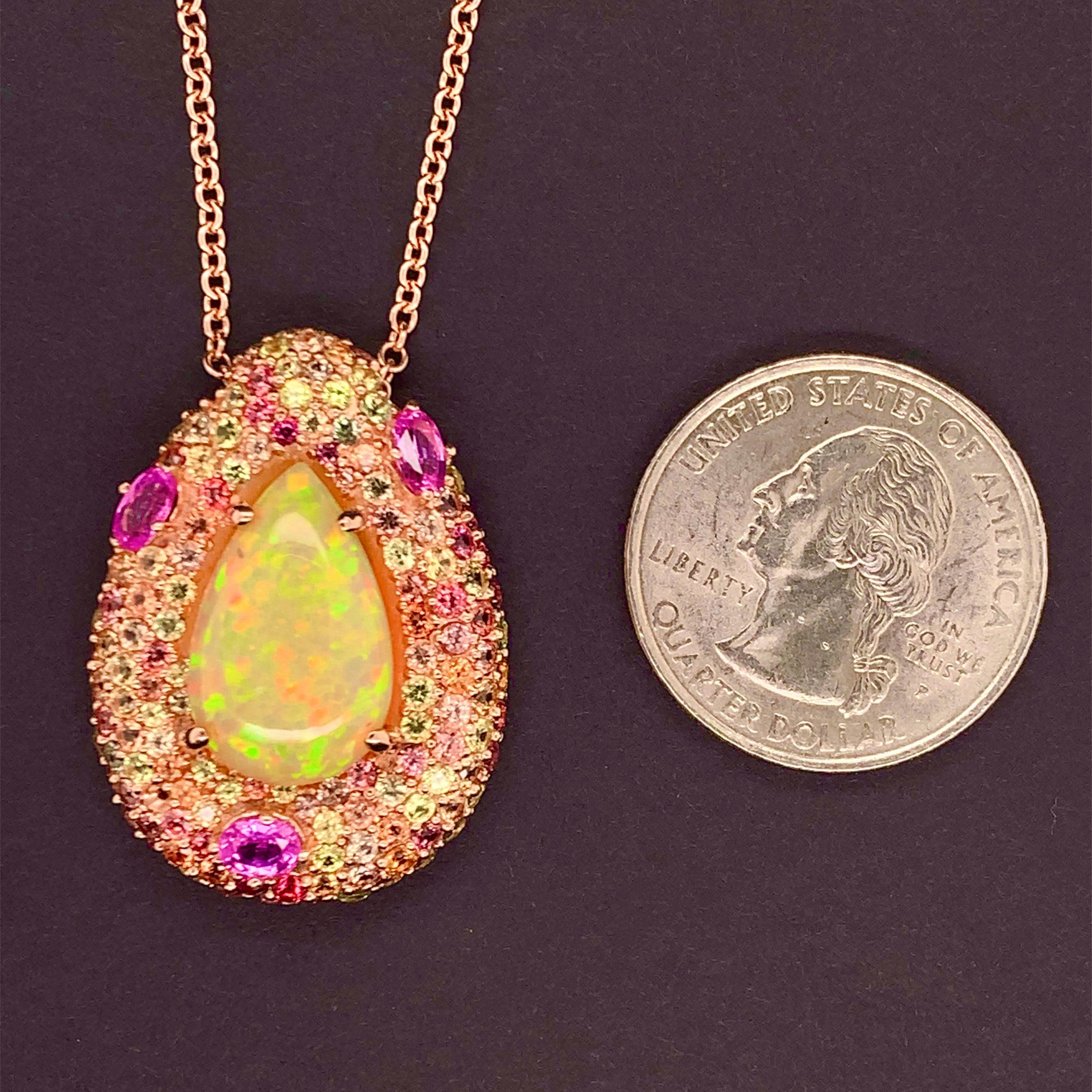 Natural Ethiopian Opal Sapphire Necklace 14k Gold 11.5 TCW GIA Certified For Sale 12