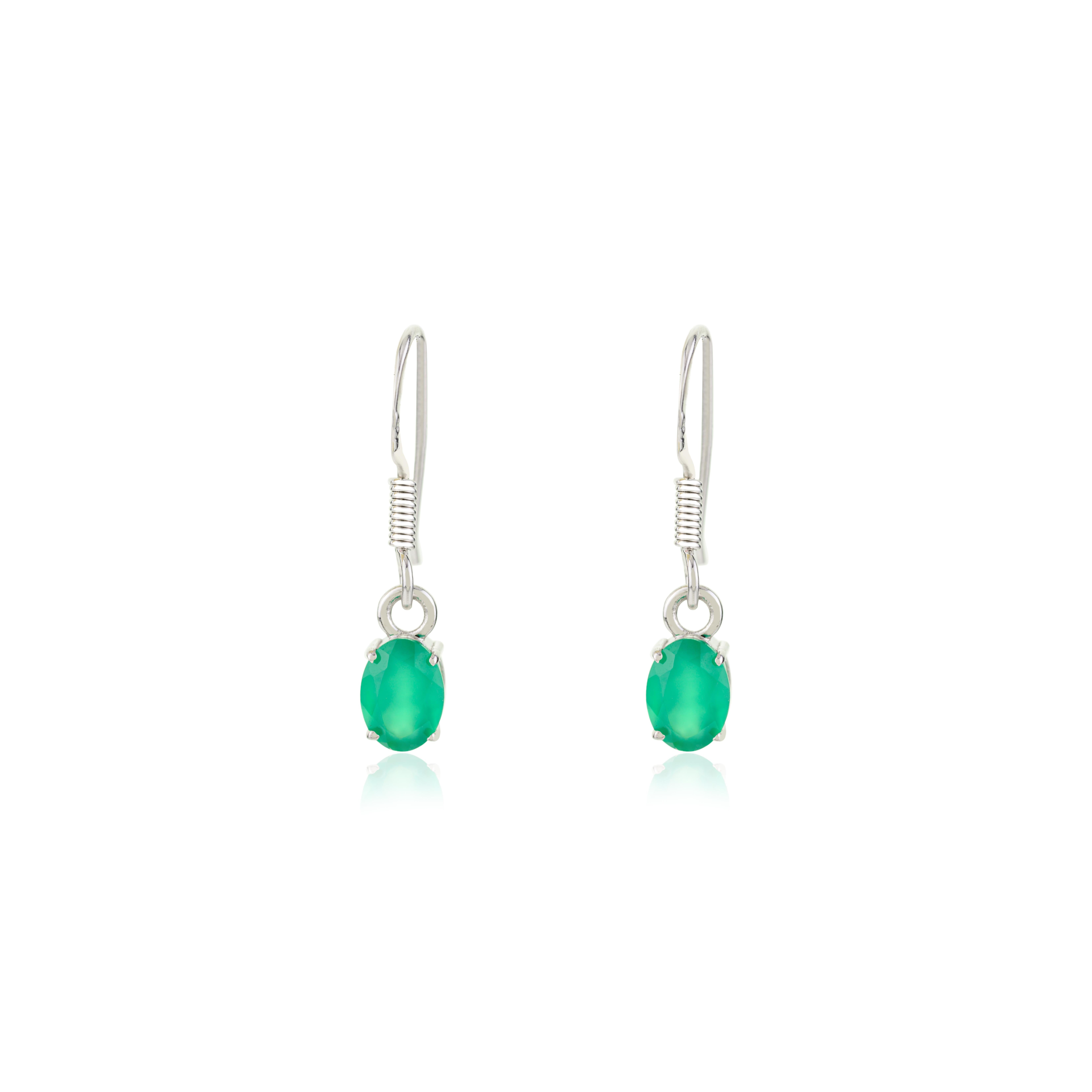 Art Nouveau Orecchini a goccia di smeraldo Nature Everyday Regalo perfetto per lei in argento in vendita
