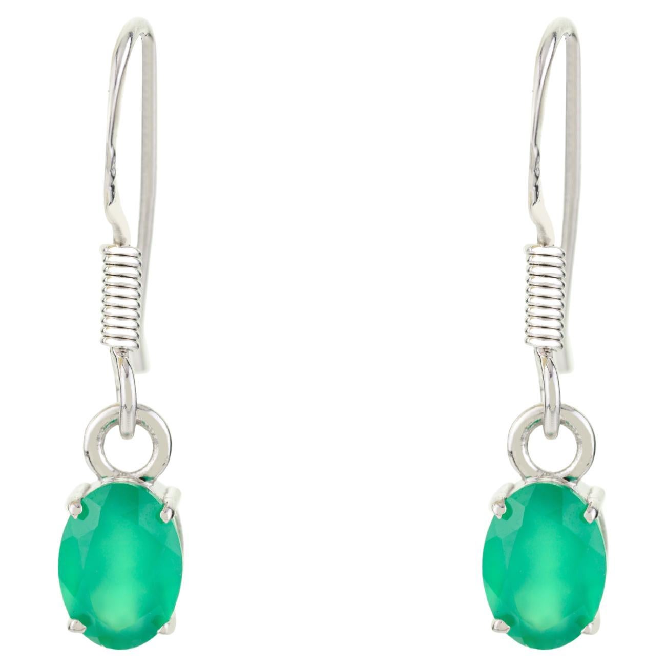 Orecchini a goccia di smeraldo Nature Everyday Regalo perfetto per lei in argento in vendita