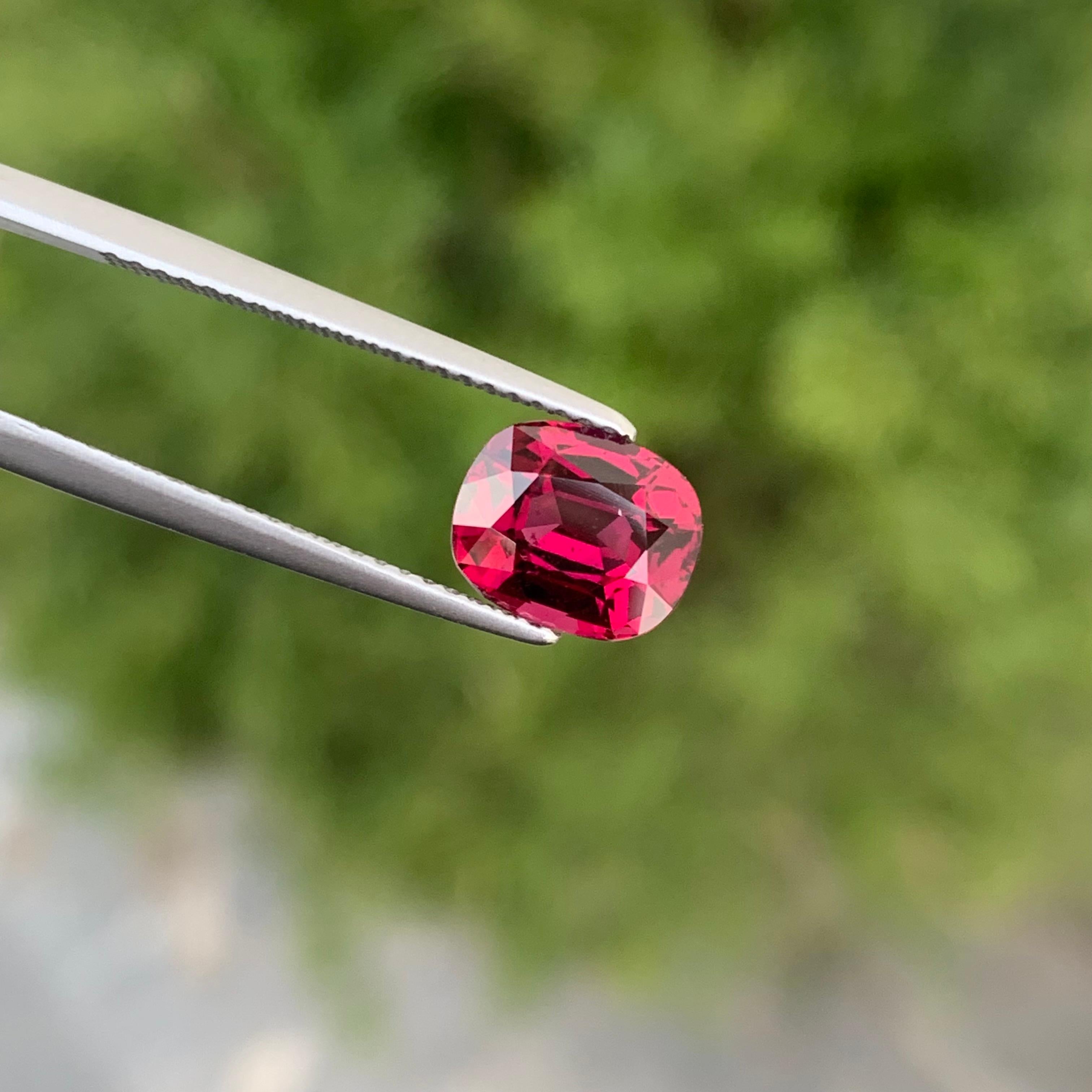 Arts and Crafts Natural Faceted 2.40 Carat Rhodolite Garnet From Tanzania For Sale
