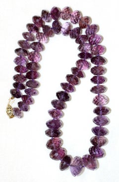 Natural Faceted Amethyst Bead Necklace, C.1970s