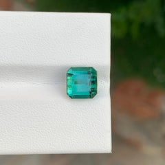 Natural Faceted Blue Green Tourmaline Square Shape 2.80 Carat Gemstone