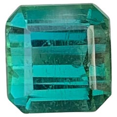 Natürlicher Facettierter Blauer Grüner Turmalin Quadratische Form 2,80 Karat Edelstein
