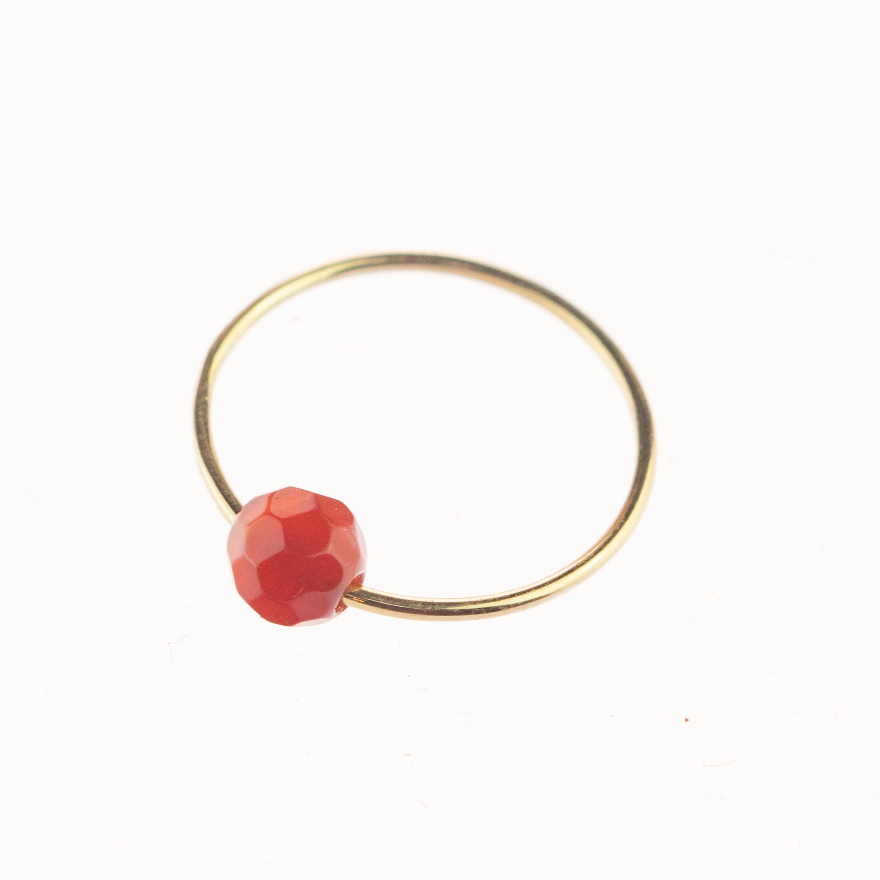 Granate Natural Facetado Rondelle Solitario Anillo Boho Planeta Marte Oro 9 Kilates en Nuevo estado para la venta en Milano, IT