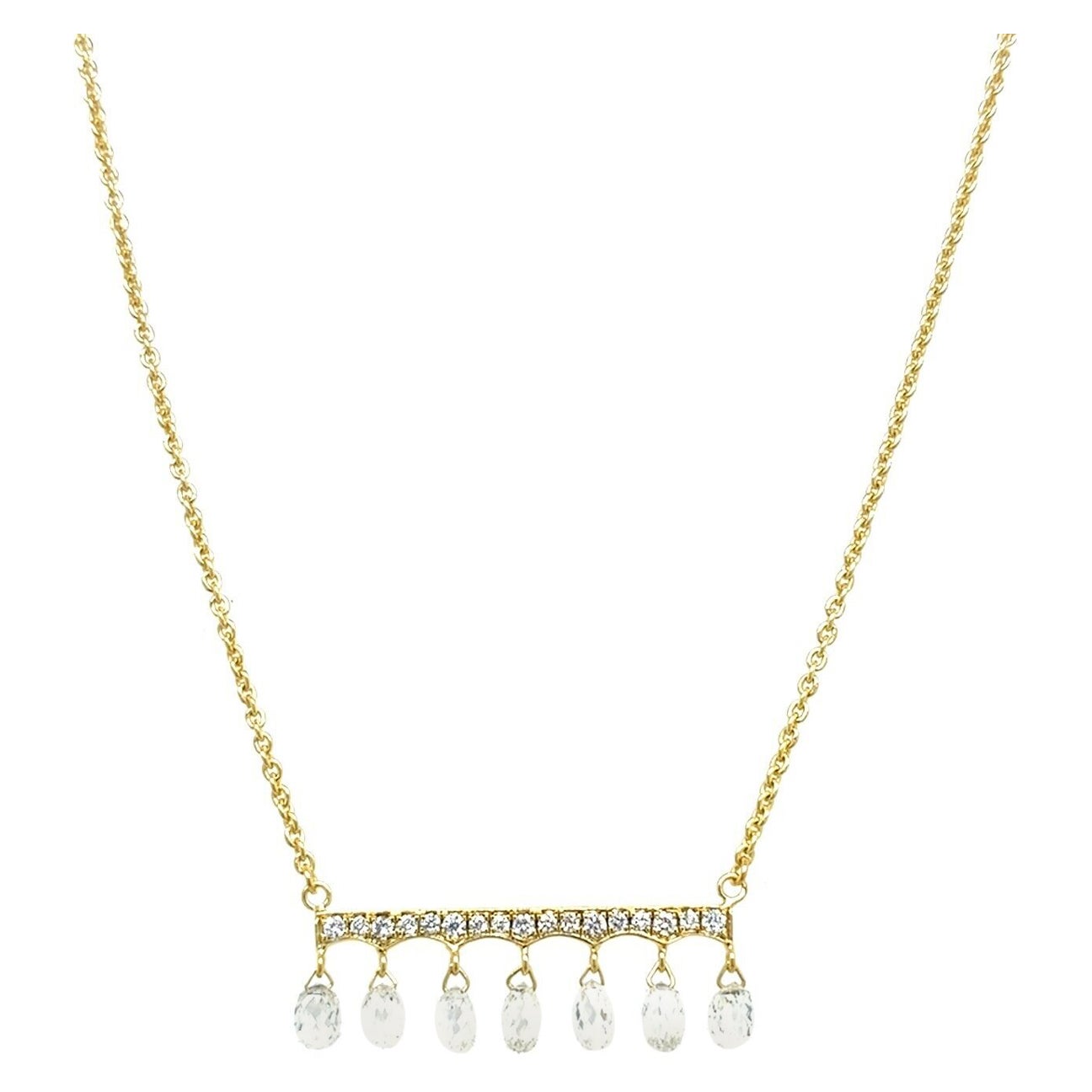 Collar de diamantes facetados naturales con 1,0 ct de diamantes en oro amarillo de 18 ct en venta