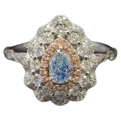 Natürlicher Fancy Blue Diamond Ring
