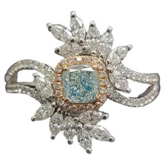Natural Fancy Blue Diamond Ring