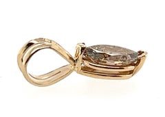 Natürlicher Fancy Brauner Mined 1 Karat Diamant-Anhänger Halskette 14K Marquise 1ct