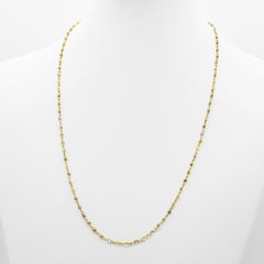 Natural Fancy Color Briolette Diamond Necklace Chain Set in 18 Karat Gold