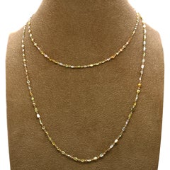 Natural Fancy Color Diamond Chain Necklace in 18 Karat Gold