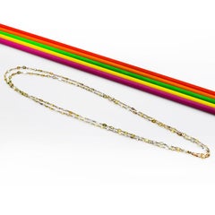 Natural Fancy Color Diamond Chain Necklace in 18 Karat Gold