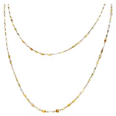 Natural Fancy Color Diamond Chain Necklace in 18 Karat Gold