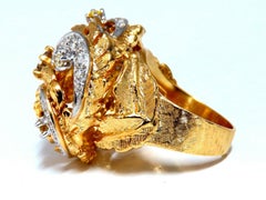Natural Fancy Color Diamonds Raised Dome Florentine Ring 14 Karat*