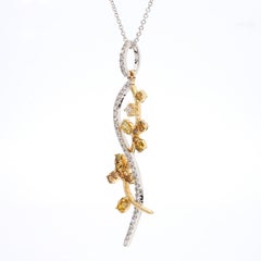 Natural Fancy Color Marquise Diamond 1.12 Carat TW Gold Drop Pendant