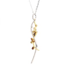 Natural Fancy Color Pear Diamond 1.23 Carat TW Gold Drop Pendant