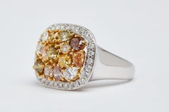 Natural Fancy Colored and White Diamond Ring