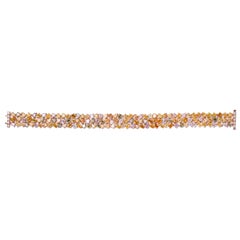 Pulsera de diamantes naturales de color fantasía de 16,45 ct en oro amarillo de 18 quilates Peso bruto 20,27 g