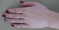 Natural Fancy Color Pink Diamond Square Cluster Ring in 18K White and Rose Gold