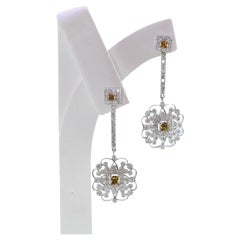 Natural Fancy Diamond Drop Earrings