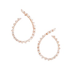 Natural 3.50ct Fancy-Cut Diamond Stud Earrings in 18k Gold, India