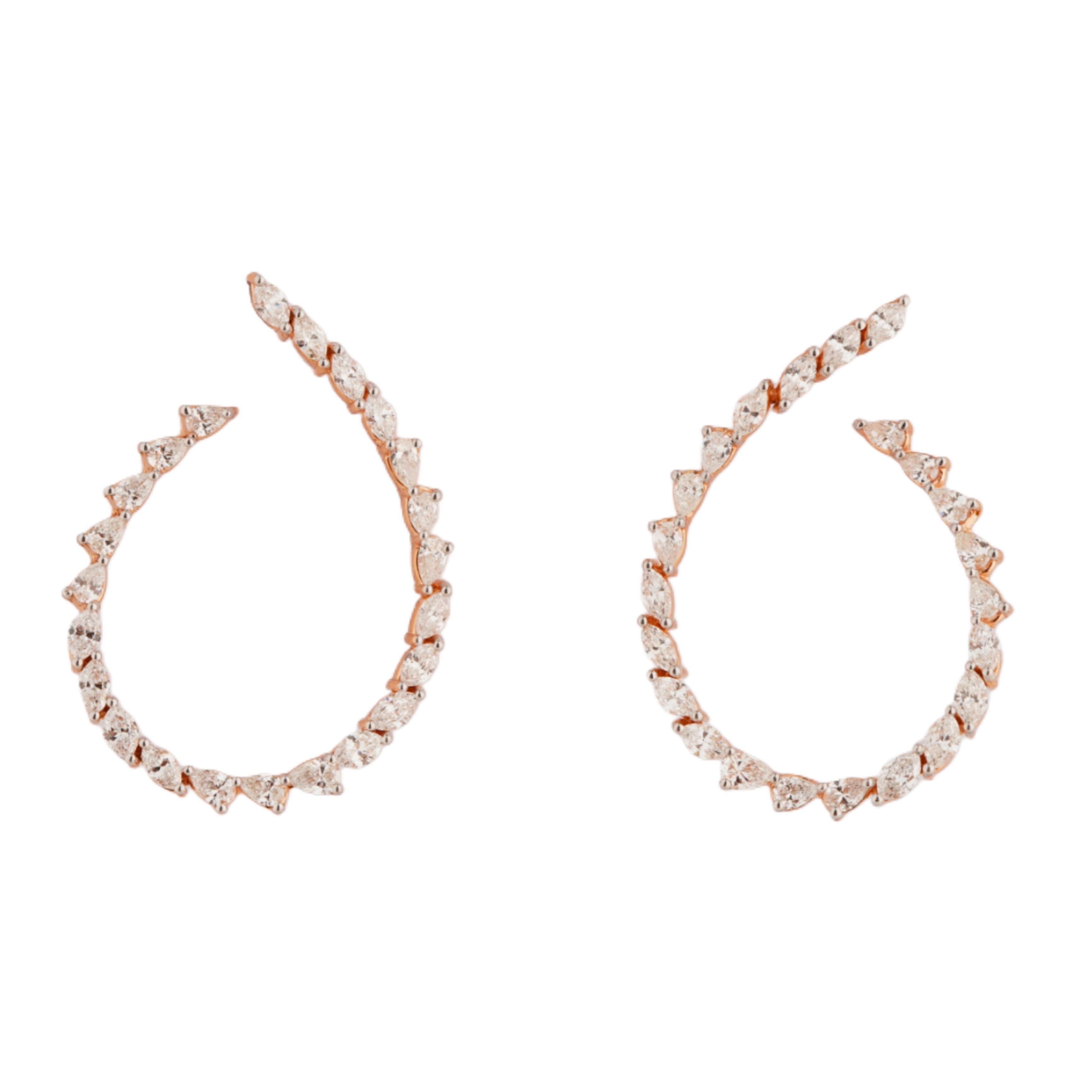 Asscher Cut Natural fancy diamond earring in 18k gold For Sale