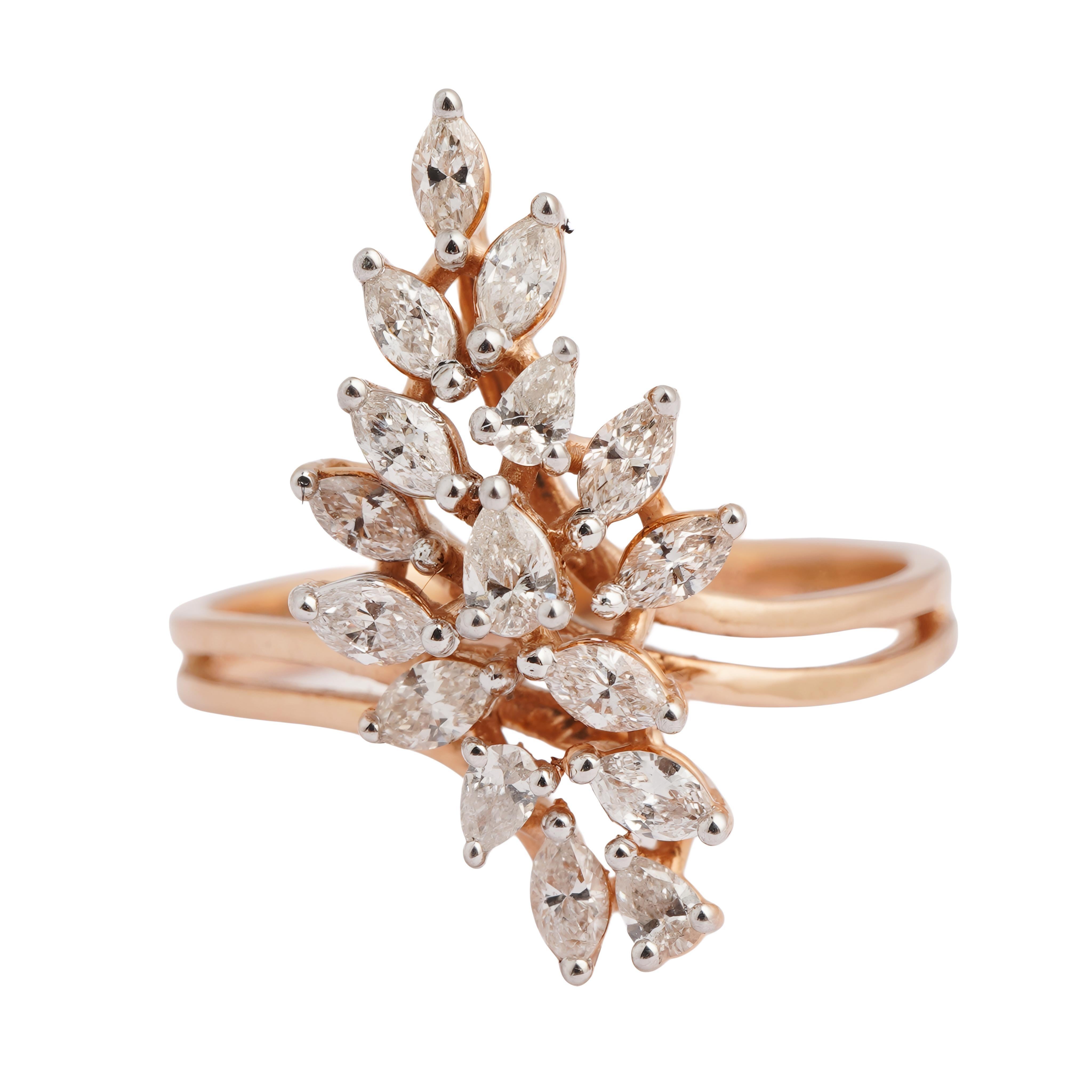 Natural fancy diamond ring in 18k gold (Asscher-Schliff) im Angebot