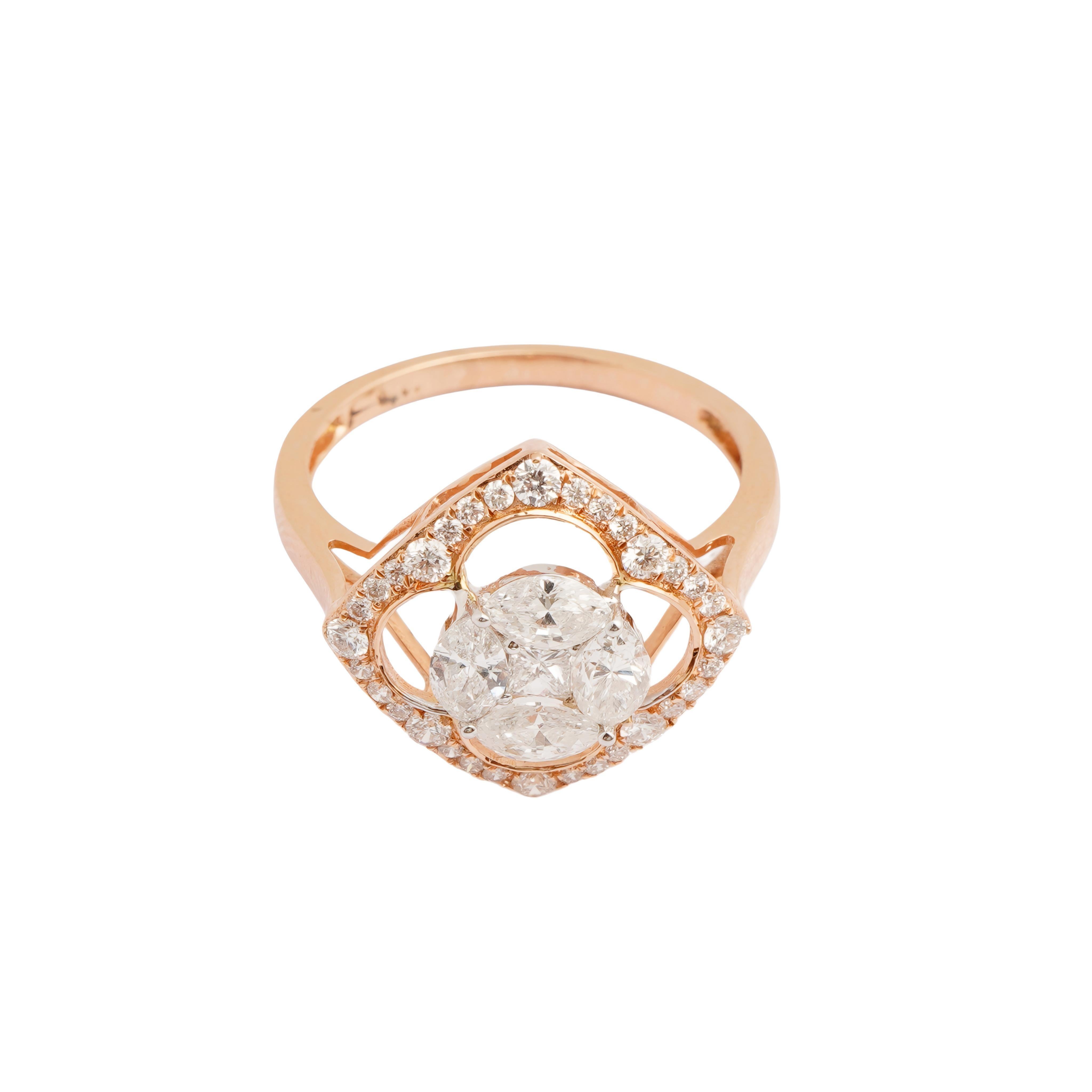 Taglio Asscher Anello con diamante Nature fancy in oro 18 carati in vendita