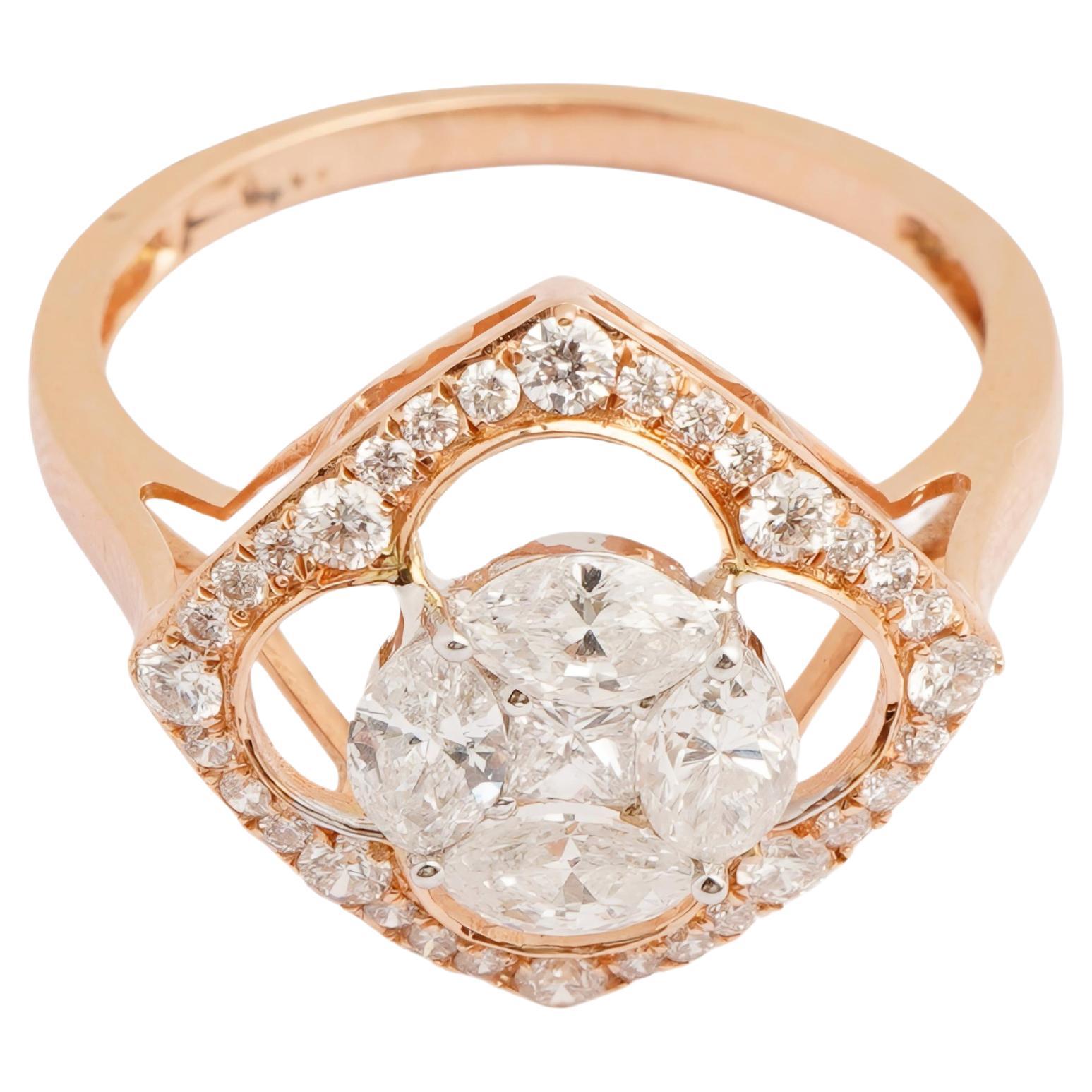 Natural fancy diamond ring in 18k gold