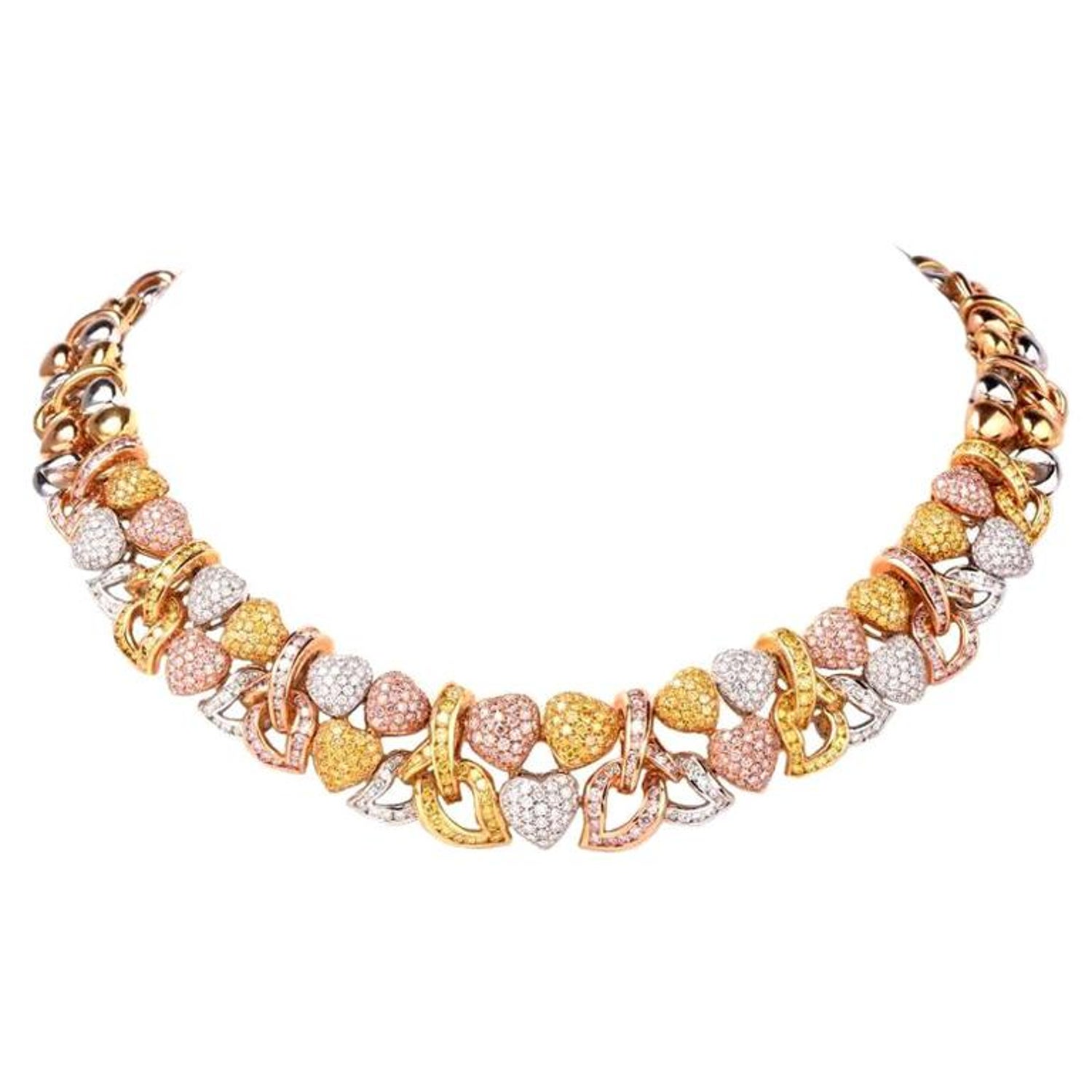 Antique Pink Diamond Choker Necklaces - 11 For Sale at 1stDibs