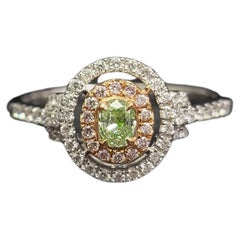 Natural Fancy Green Diamond Ring