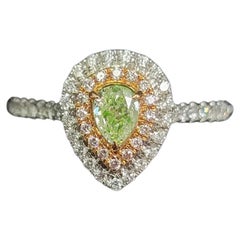 Natural Fancy Green Diamond Ring