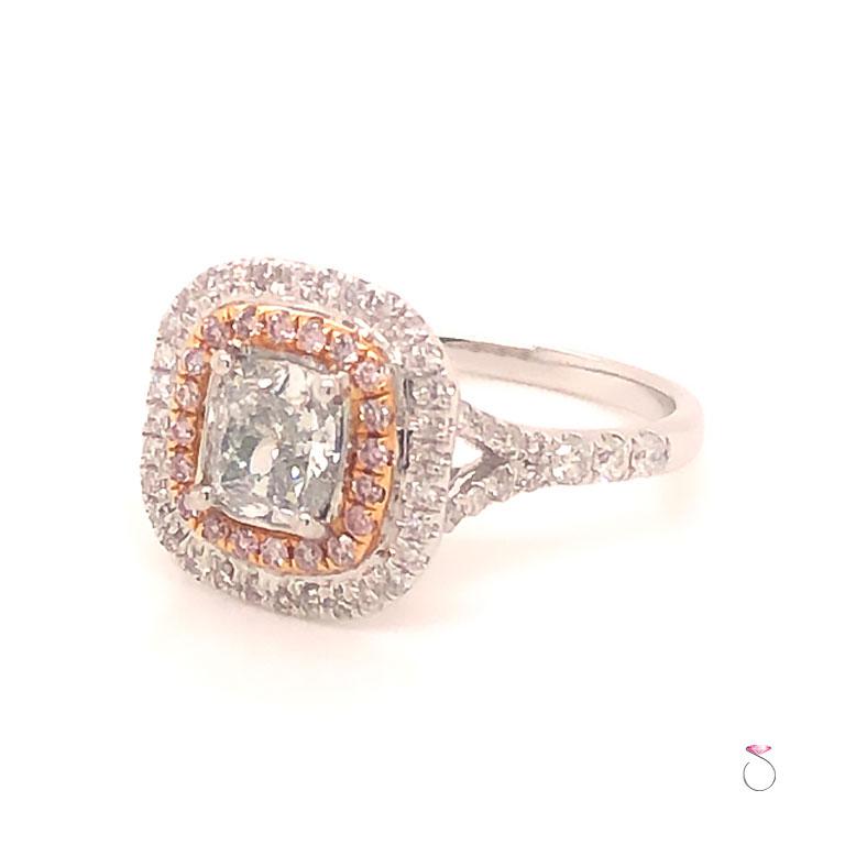 white gold pink diamond ring