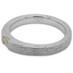 Natural Fancy Intense Yellow Diamond Italian Matt Finish Band 'Cute Ring'