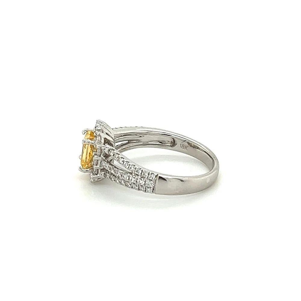 Women's Natural Fancy Intense Yellow-Orange GIA Radiant Diamond Vintage Gold Ring  For Sale