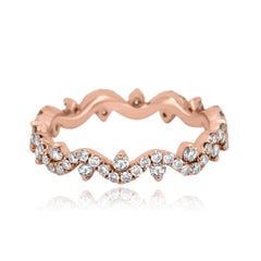 Natural Fancy Light Pink Diamond Rounds 14k Gold Stackable Eternity Band Ring