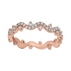 Natural Fancy Light Pink Diamond Rounds 14k Gold Stackable Eternity Band Ring