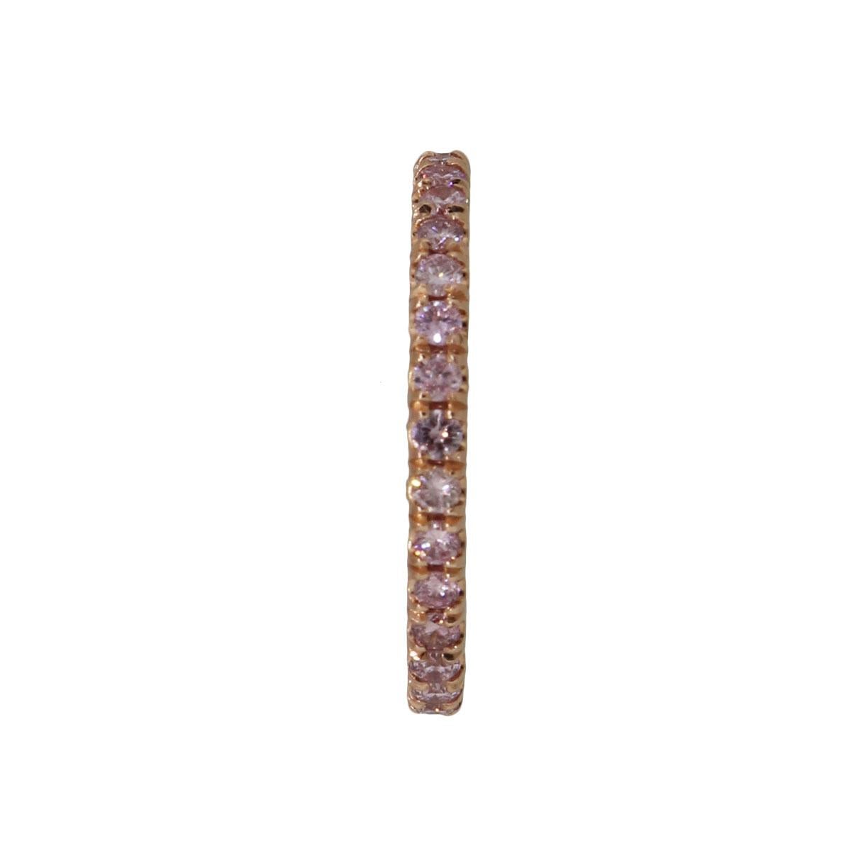 Round Cut Natural Fancy Pink Diamond Eternity Band