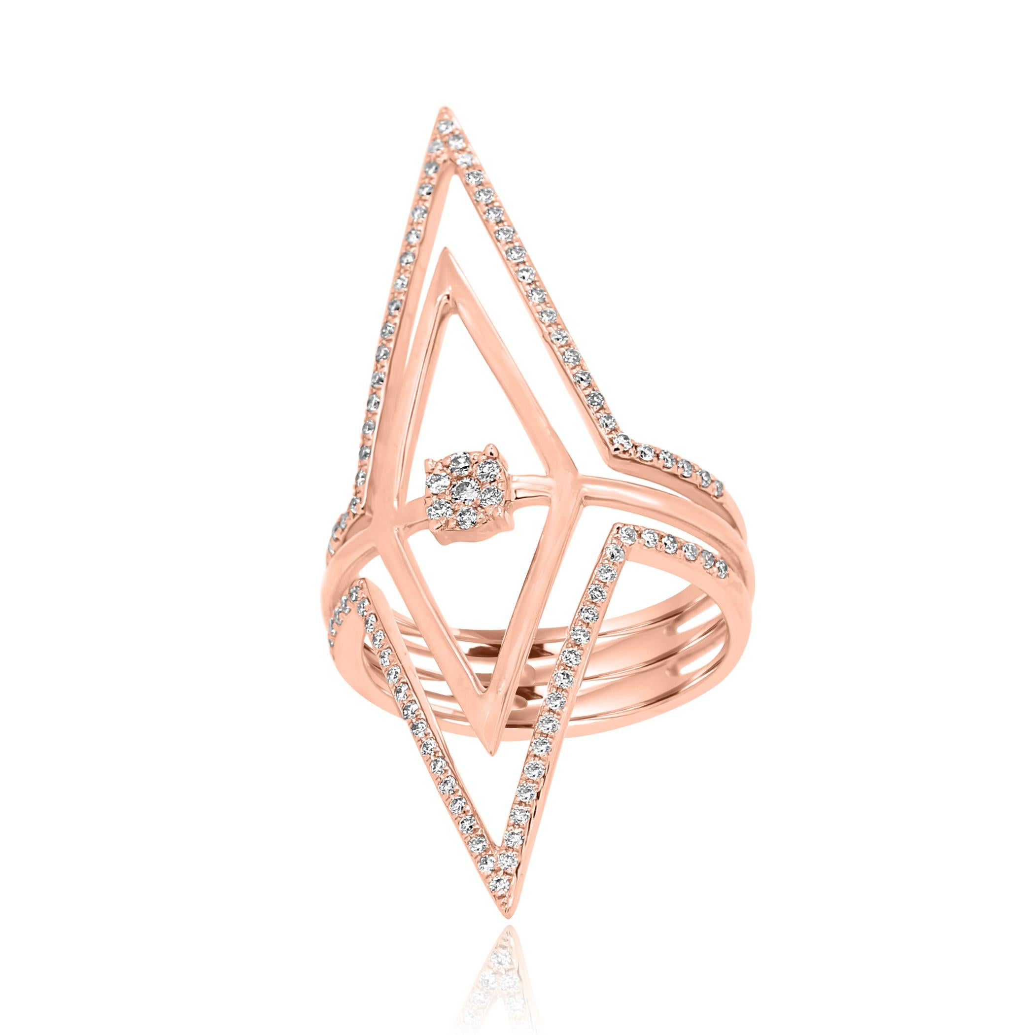 Contemporary Natural Fancy Pink Diamond Gold Fashion Cocktail Ring