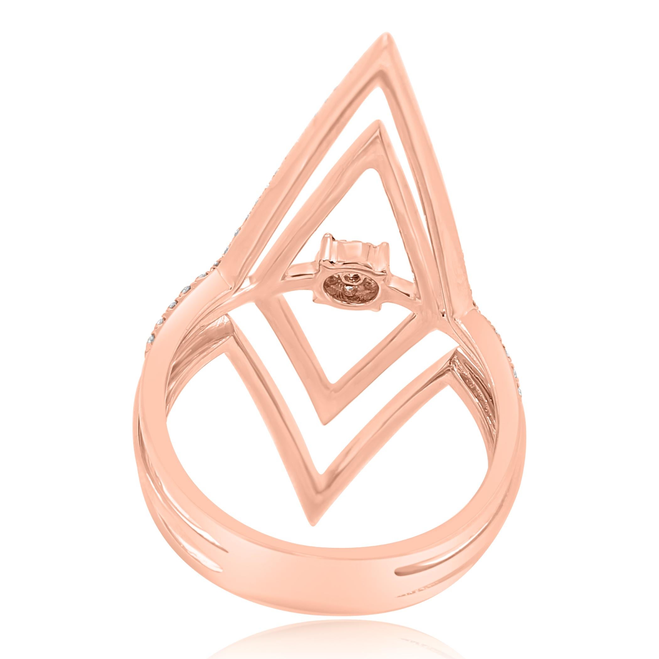 Round Cut Natural Fancy Pink Diamond Gold Fashion Cocktail Ring