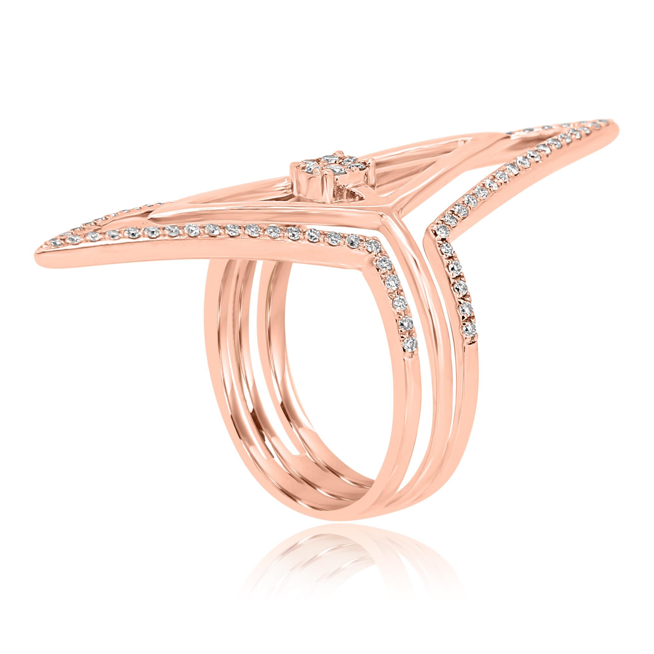 Women's or Men's Natural Fancy Pink Diamond Gold Fashion Cocktail Ring