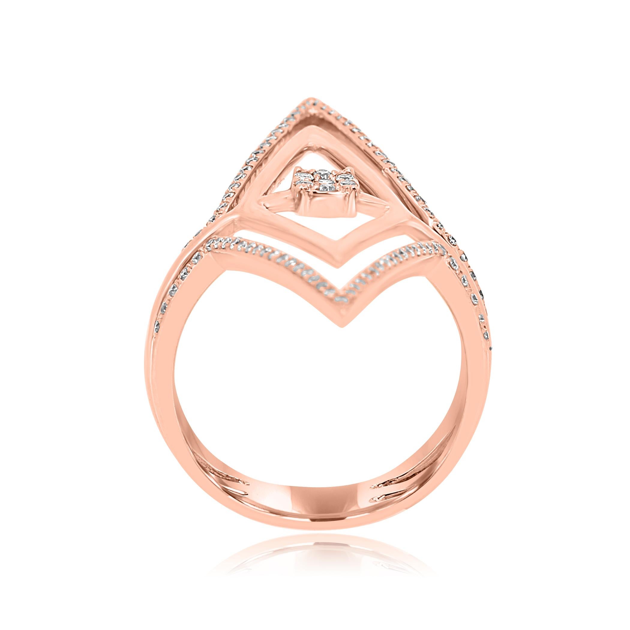 Natural Fancy Pink Diamond Gold Fashion Cocktail Ring 1