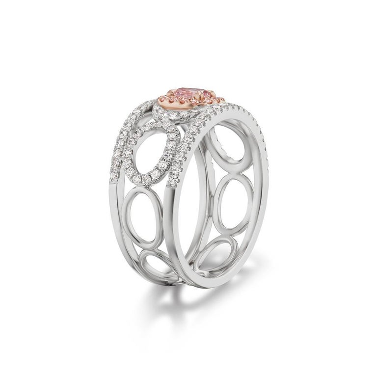 Modern Natural Fancy Pink Diamond Ring For Sale